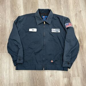Vintage Dickies Jacket Mens Sz Large Eisenhower Quilted Work Coat Zip Blue